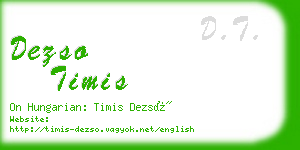 dezso timis business card